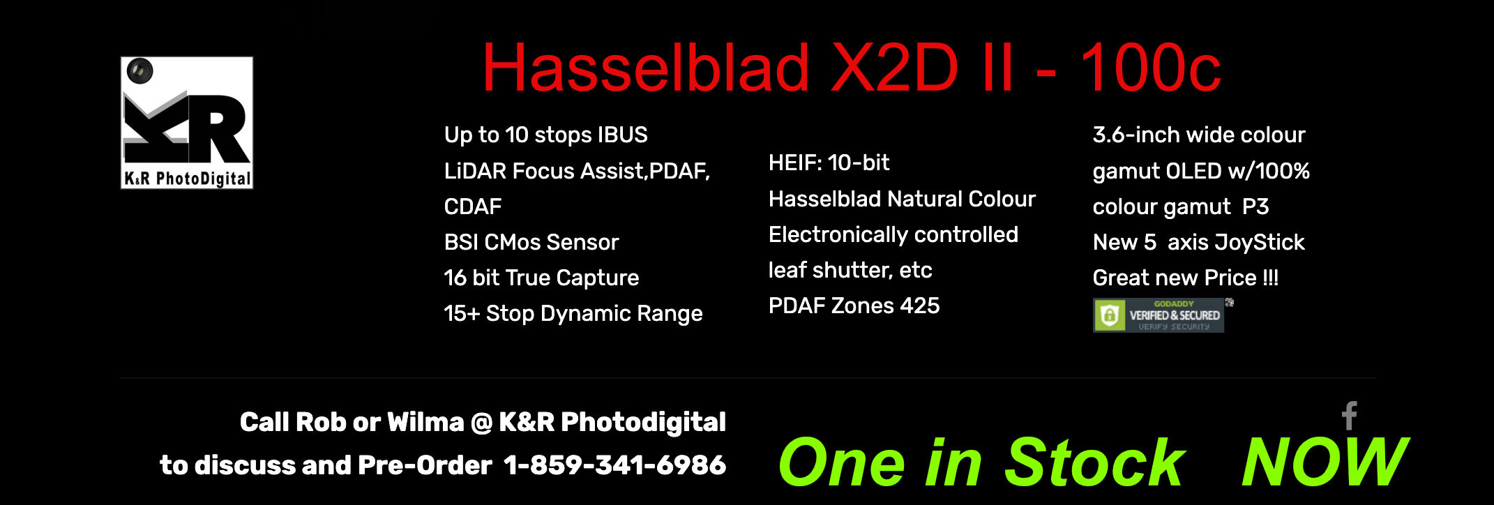 Fantastic NEW X2DII-100c Hasselblad  Amazing X2D II 100c Camera,  Hasselblad XCD 55mm lens, now in Stock at K&R Photographics THE Hasselblad Experts 