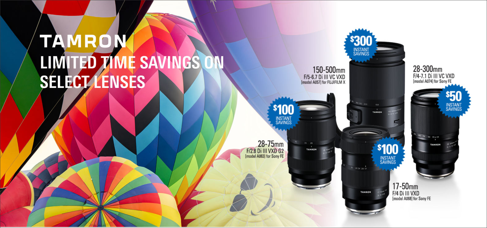 Tamron New specials on these 4 lenses @ K&R Photographics
