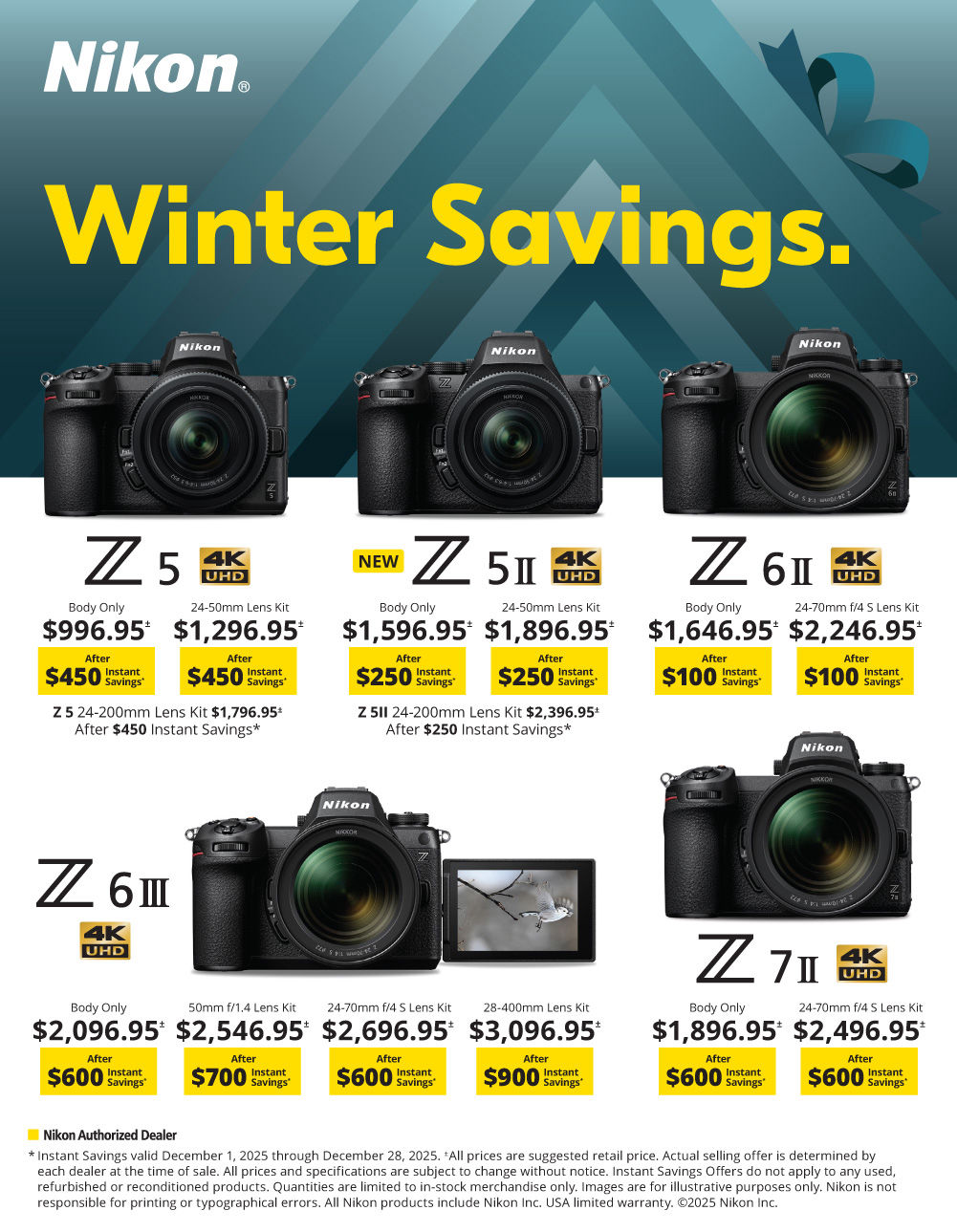 Announcing NIKON Winter Savings deals at K&R Photographics K&R Photo