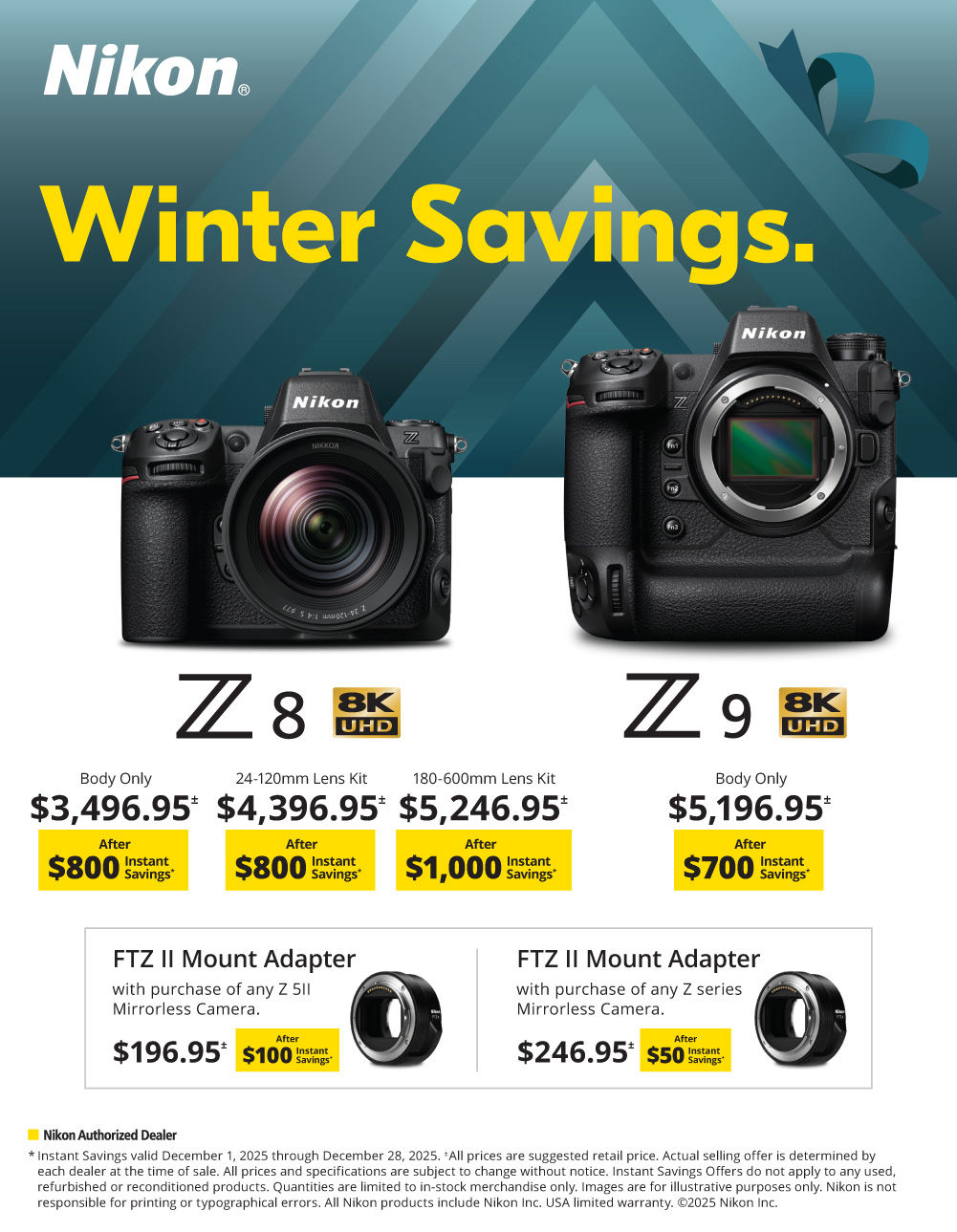 Nikon Z Cameras Sales & service.  Nikon Fall Memories  Z FX cameras