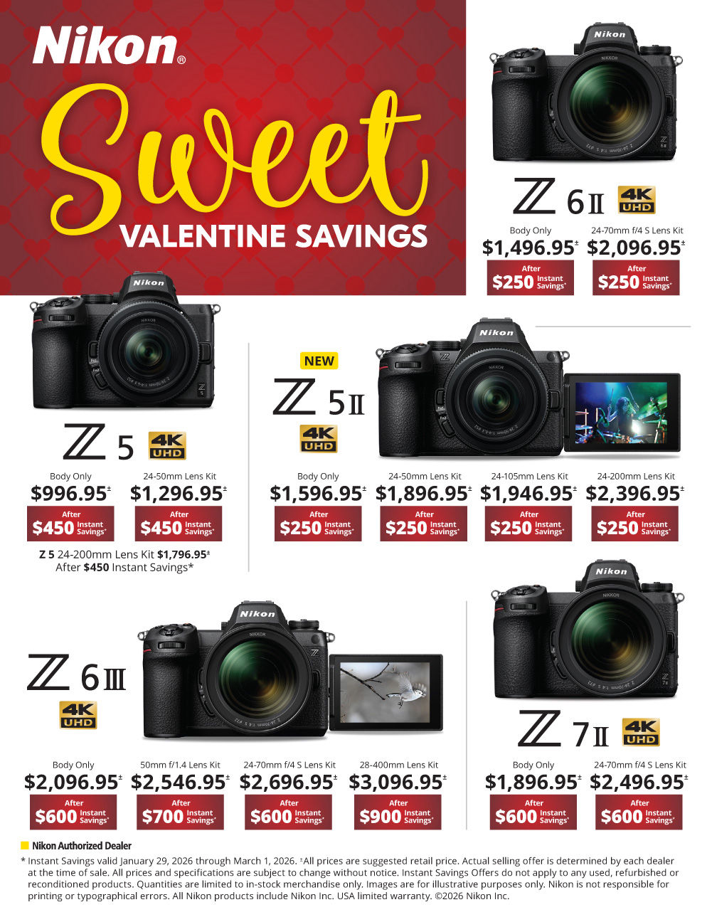 Announcing NIKON Sweet Valentine Savings deals at K&R Photographics K&R Photo
