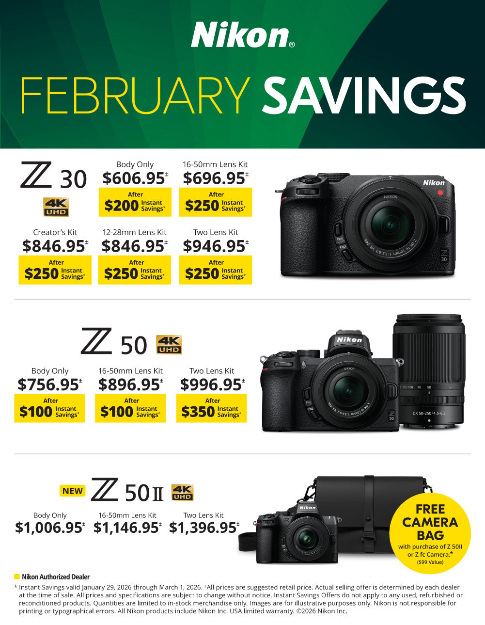Nikon Z50 / Z50II February Savings