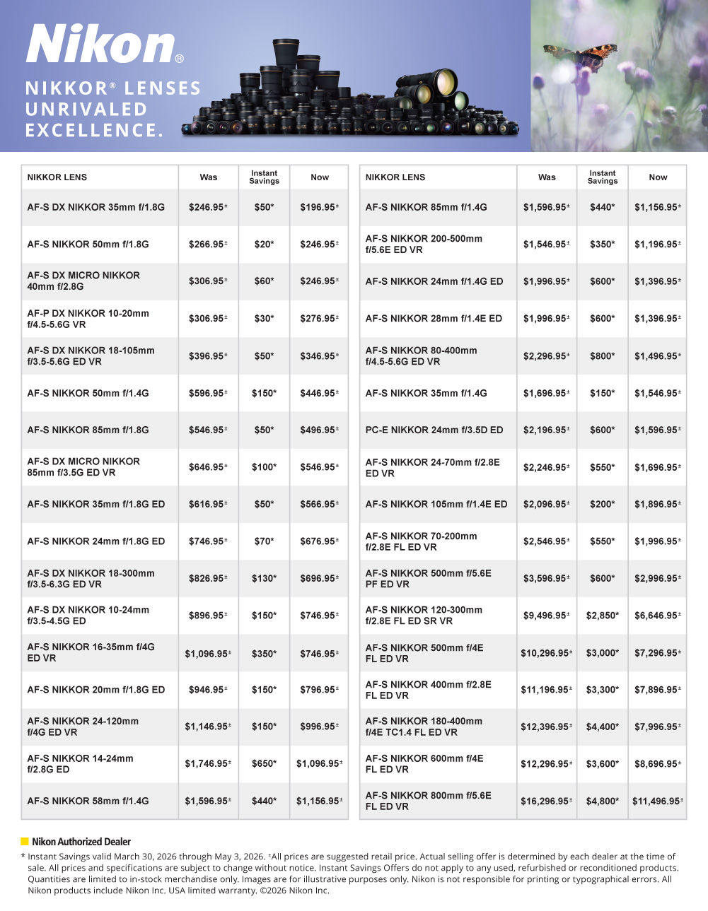 Nikon lenses - Watch Spring Blooms while creating Spring  Memories. 