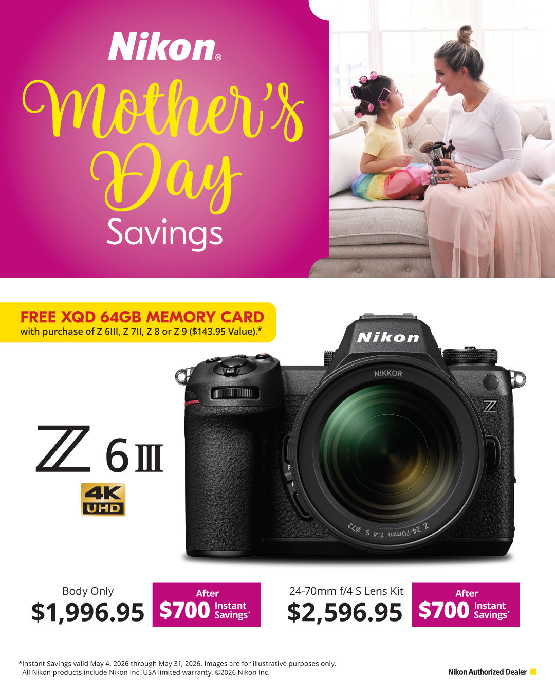 N IKON  Spring  Savings on Z6III  cameras at K&R photographics