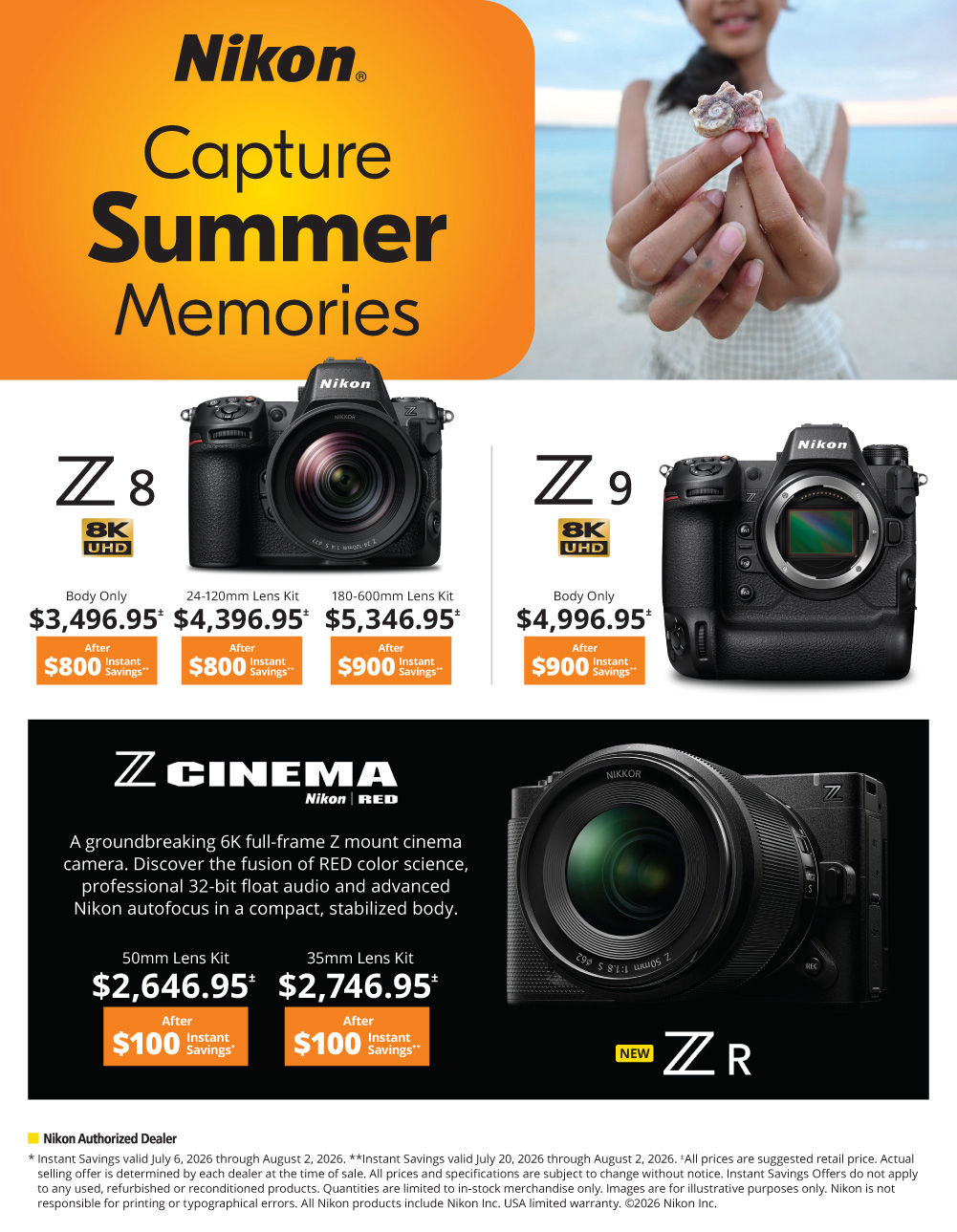 Nikon Z 8/ Z9/ Red/ ZR Summer Days  Savings at K&R photographics
