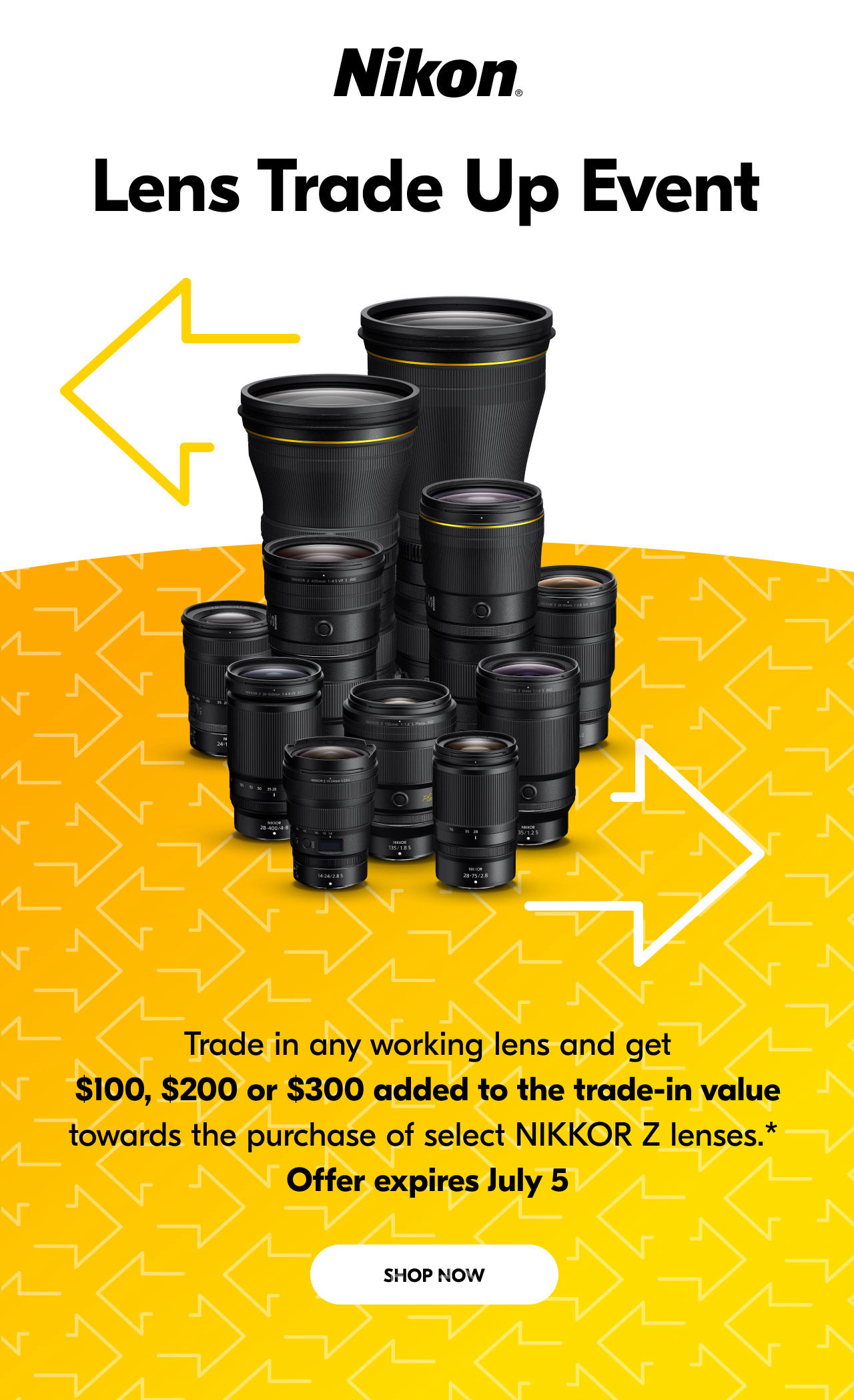 NIKON Lens Trade-Up Event Bonus $