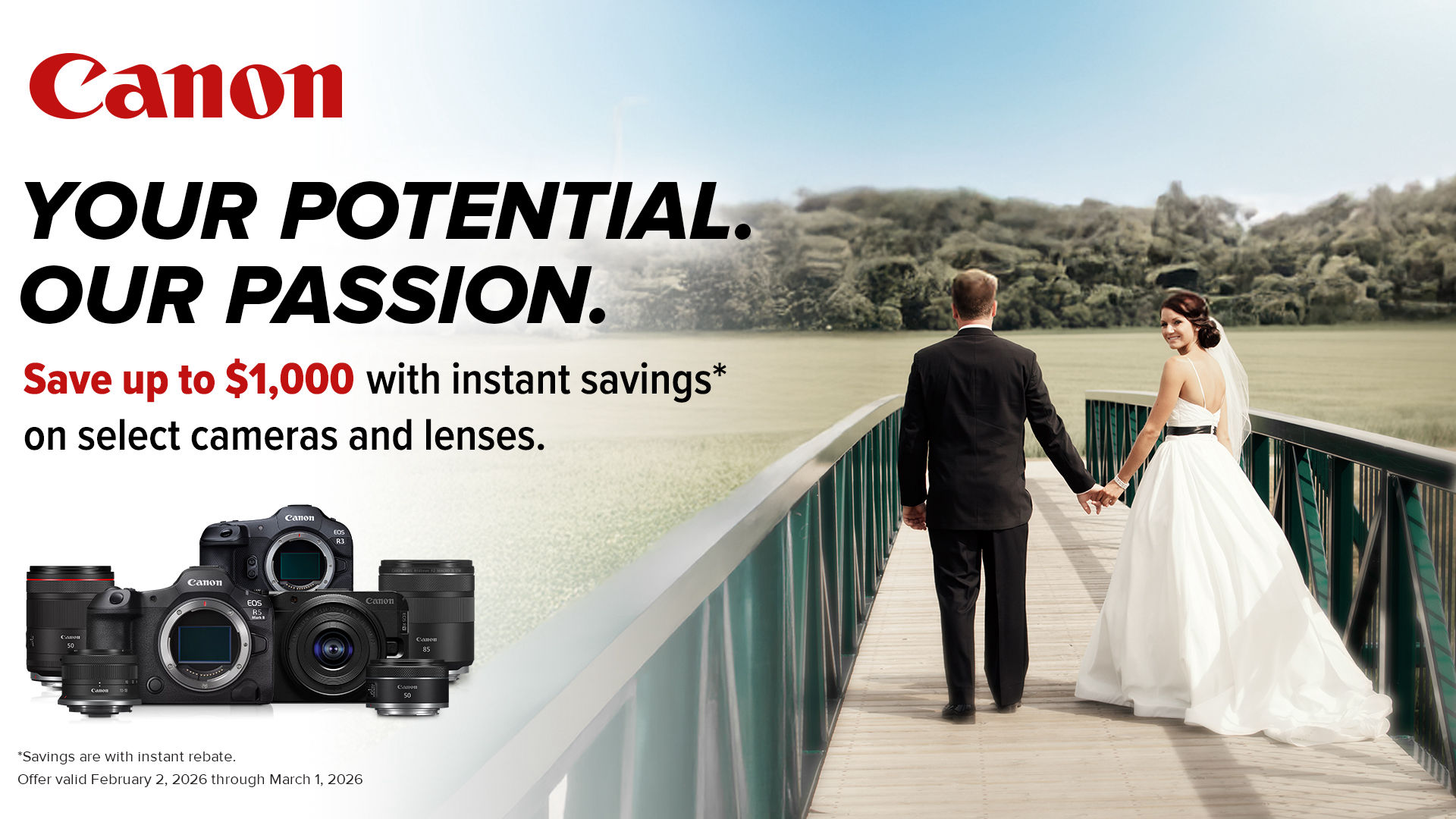 CANON Instant Savings on New Gear for your Passion  on canon lenses and Canon Cameras at K&R Photographics