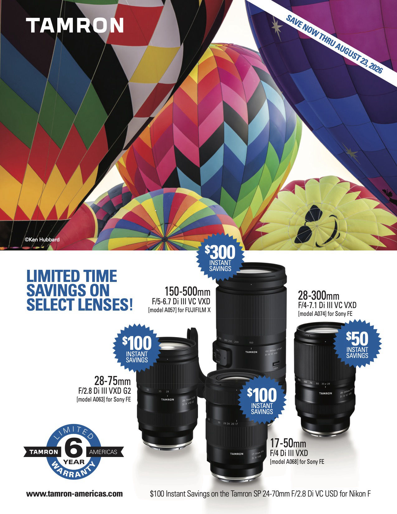 Tamron Summer Savings Event at K&R